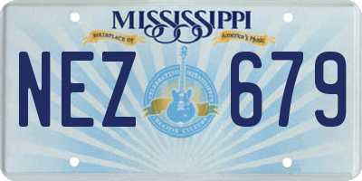 MS license plate NEZ679