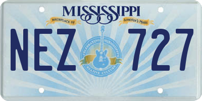 MS license plate NEZ727