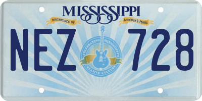MS license plate NEZ728