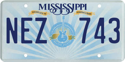 MS license plate NEZ743