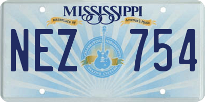 MS license plate NEZ754