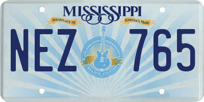 MS license plate NEZ765