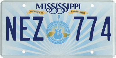MS license plate NEZ774
