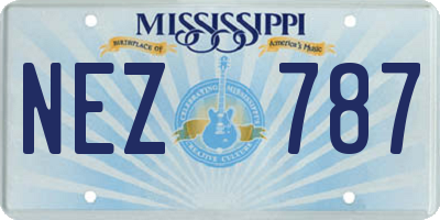 MS license plate NEZ787