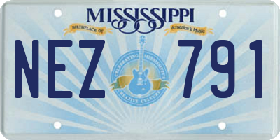 MS license plate NEZ791