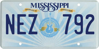MS license plate NEZ792