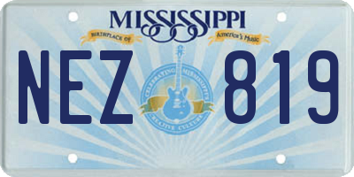 MS license plate NEZ819