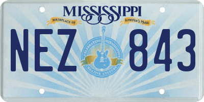 MS license plate NEZ843