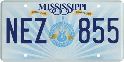MS license plate NEZ855