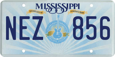 MS license plate NEZ856