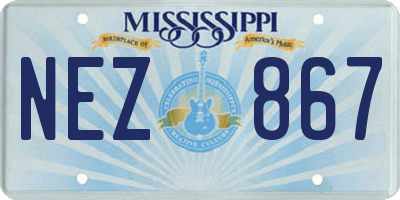 MS license plate NEZ867