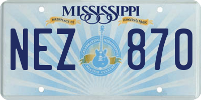MS license plate NEZ870