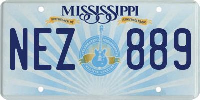 MS license plate NEZ889
