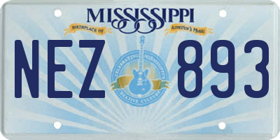 MS license plate NEZ893