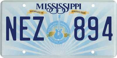 MS license plate NEZ894