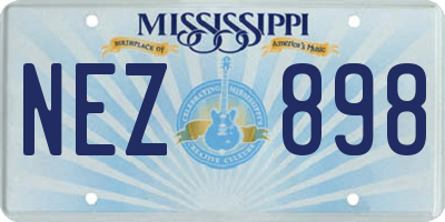 MS license plate NEZ898