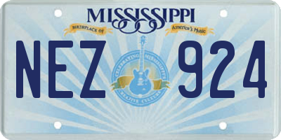 MS license plate NEZ924