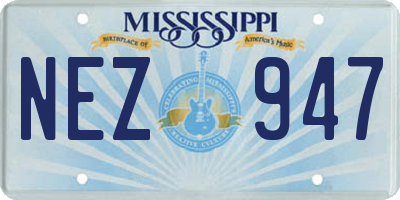 MS license plate NEZ947