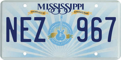 MS license plate NEZ967