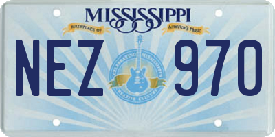 MS license plate NEZ970