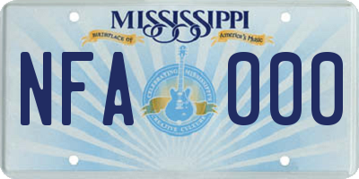MS license plate NFA000