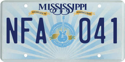 MS license plate NFA041