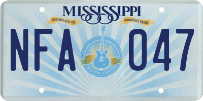 MS license plate NFA047
