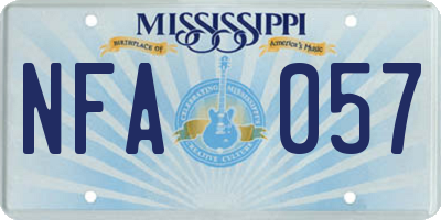 MS license plate NFA057