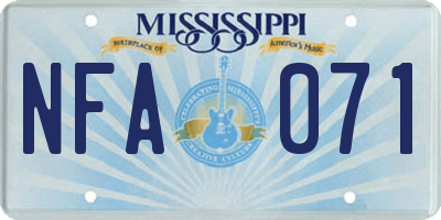 MS license plate NFA071