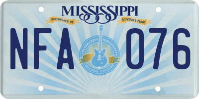 MS license plate NFA076
