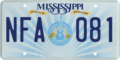 MS license plate NFA081