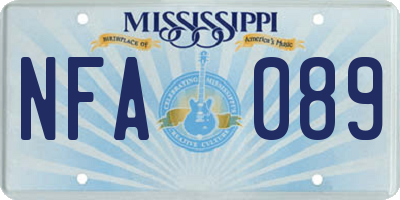 MS license plate NFA089