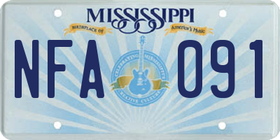 MS license plate NFA091
