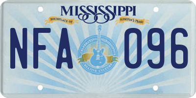 MS license plate NFA096