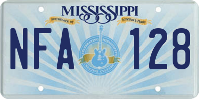 MS license plate NFA128