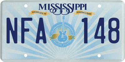 MS license plate NFA148