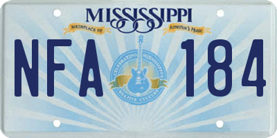 MS license plate NFA184