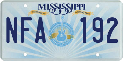 MS license plate NFA192