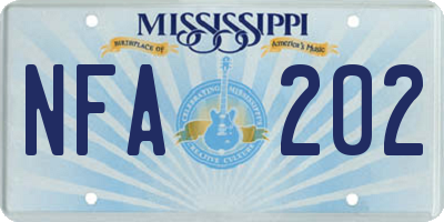 MS license plate NFA202