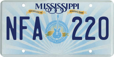 MS license plate NFA220