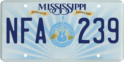 MS license plate NFA239