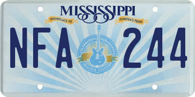 MS license plate NFA244