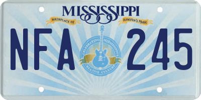 MS license plate NFA245