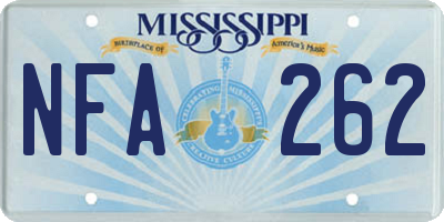 MS license plate NFA262