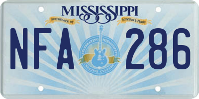 MS license plate NFA286