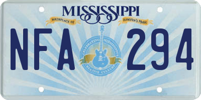 MS license plate NFA294