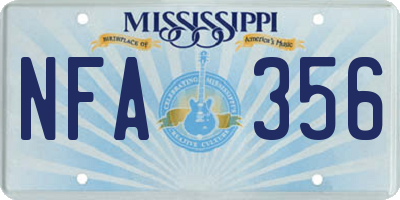MS license plate NFA356