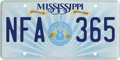 MS license plate NFA365