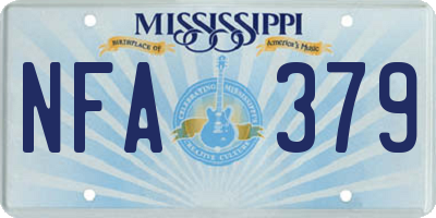MS license plate NFA379
