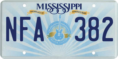 MS license plate NFA382